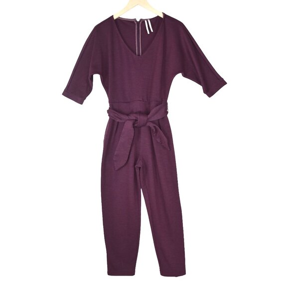 Anthropologie Deep Purple Jumpsuit - Picture 2 of 8